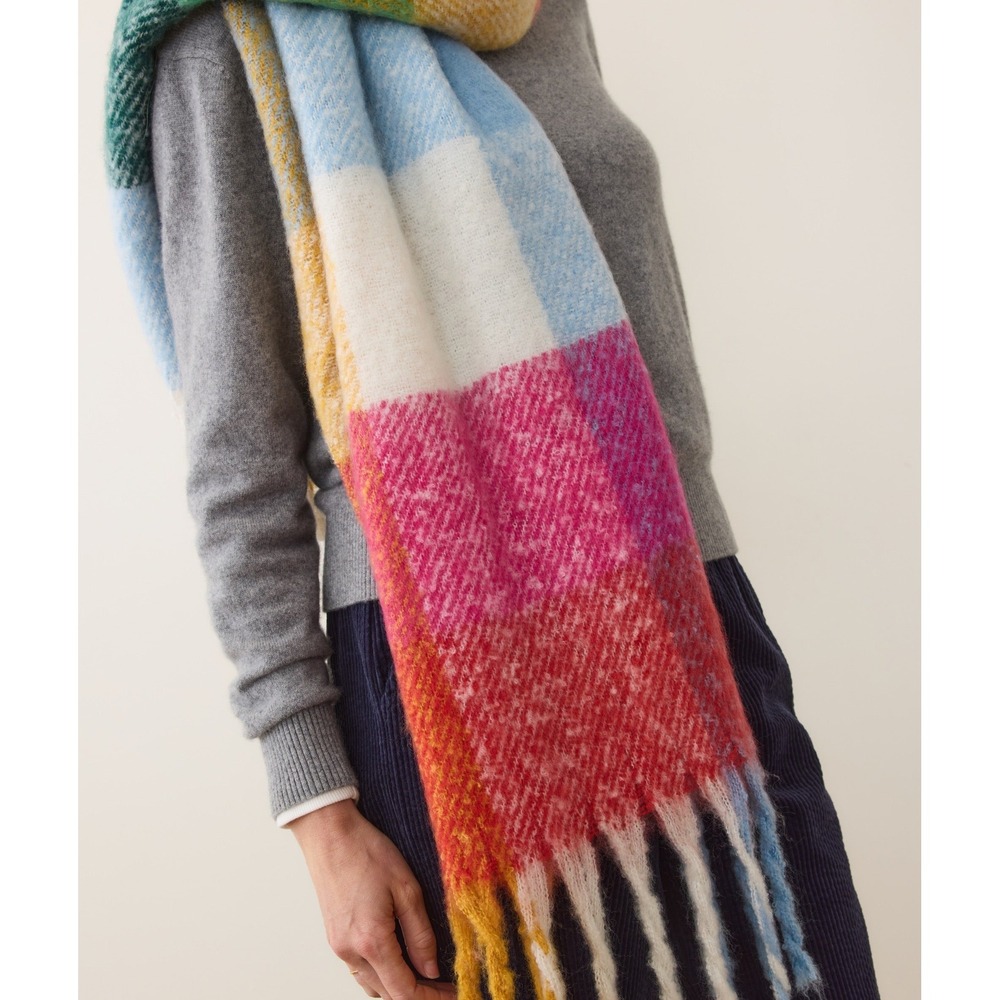 Marine Layer Blanket Scarf Multi-Plaid Colorful - Picture 2 of 7